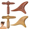 Set of 4 Wooden Massage Sticks, Triangular Knobble, Trigger Massage
