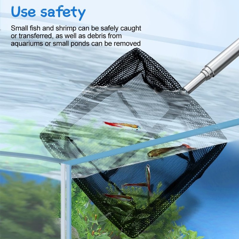 2Pcs Aquarium Fish Net, Tiny Fish Tank Net, Soft Round/Square