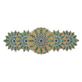 Green Gold Beaded Table Runner 36 Inches Long - Beautiful Fancy Elegant Decorative Handmade Glitz Table Runner Perfect for Dining Table Décor/Farmhouse/Living Room/New Year/Christmas - 13x36 Inch