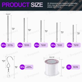 Swpeet 61pc Wind Chime Tubes & Wire Kit with Swivel Hooks, DIY Crafts Hanging Wind Chimes