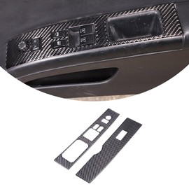 TongSheng Soft Carbon Fiber Car Doors 2pcs Look Interior Door armrest Window Switch Panel Cover Sticker for Nissan 350Z 2003 2004 2005 2006 RHD(Black Carbon Fiber)