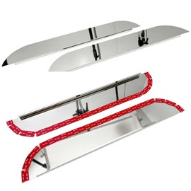 BST BSSP 2PCS 5" Chopped Window Trim Replacement for 2005+ Peterbilt 379/386/389, Stainless Steel Cab Window Sun Visor, Driver Left & Passenger Right Side