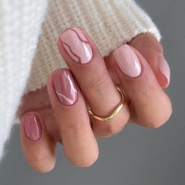 Pack de 2 ongles press-on French manucure – Forme amande/carrée – 48 pièces avec colle et accessoires – Taille courte/moyenne – Kit complet (CMJ2900 + CMJ3682)