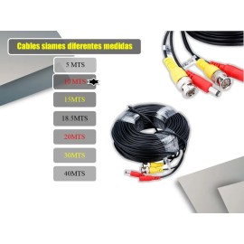 Cable Siames Coaxial 10 Mts Para Camara Video Voltaje