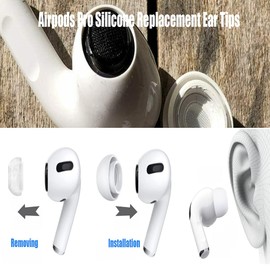 Acediar AirPods Pro Replacement Ear Tips [3 Pairs] for AirPods Pro1,2, Silicon Earbuds Tips with Noise Reduction Hole, Fit in The Charging Case (Sizes S/M/L, White)