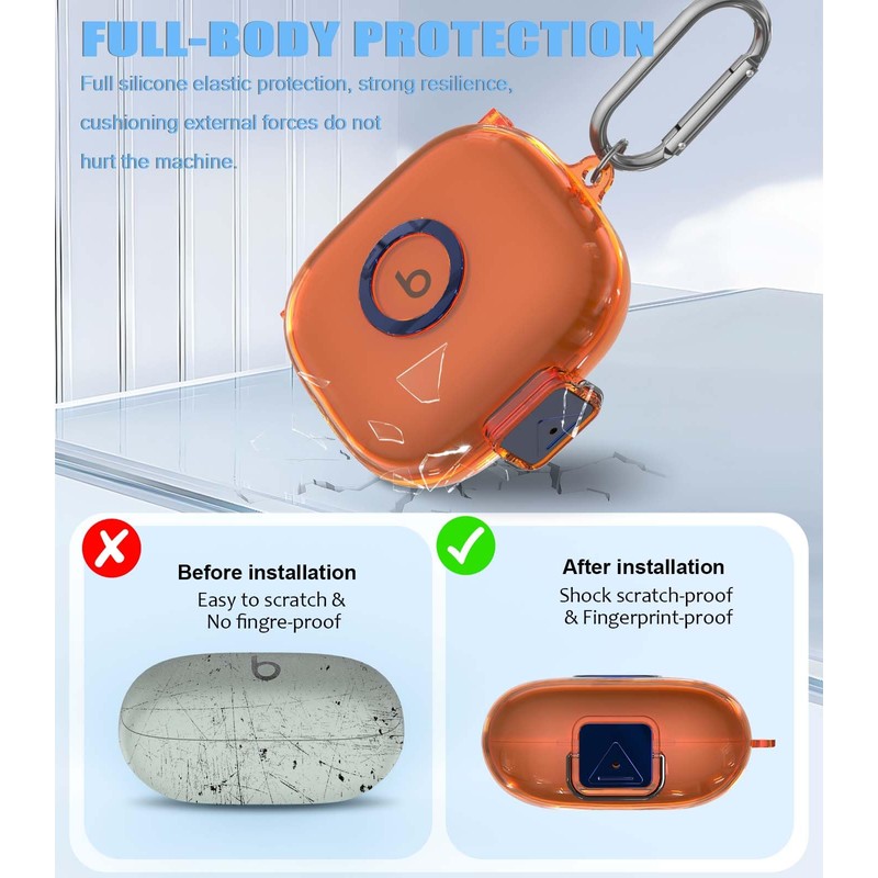 Case for Beats Powerbeats Pro 2，Safety Lock Switch，Clear TPU Protective