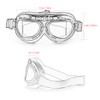 kucehiup Vintage Aviator Goggles Motorcycle Goggles (Copper frame Silver lenses)