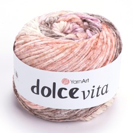 YarnArt Dolce Vita - Hilo 100% micropoliéster, hilo de chenilla suave para tejer y ganchillo, 150 g, 260 m, peso medio, ideal para juguetes de felpa, mantas y proyectos acogedores (3409)