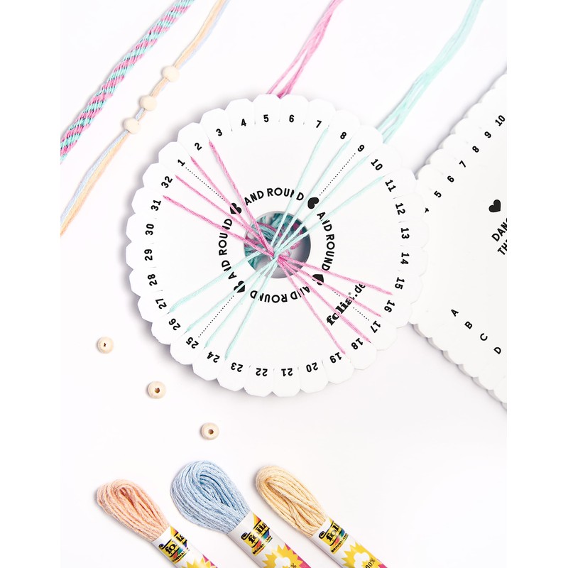 Folia 32039 - Braccialetti Kumihimo Pastell Rainbow, Kit di 16