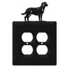 SWEN Products Labrador Metal Wall Plate Cover (Double Outlet, Black)