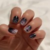 Halloween Press on Nails Short Square 3D Fake Nails Black