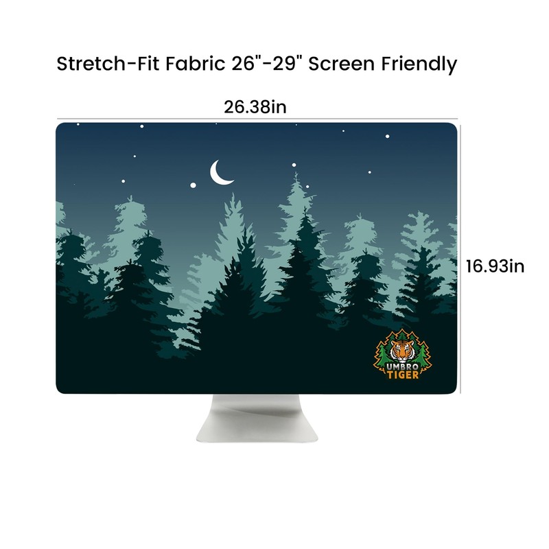 Umbrotiger 27-inch monitor dust cover, elastic polyester sunshade, 26" 27"