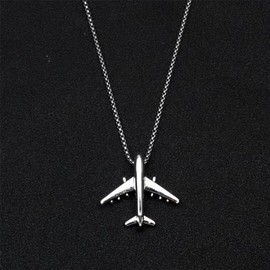 Jukoclut Punk Hip Hop Airplane Pendant Necklace Airplane Model Unisex Jewelry for Women Men (Style 1)