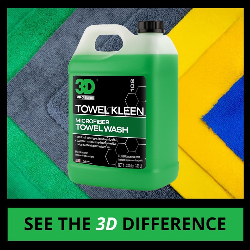 3D Towel Kleen Concentrated Microfiber Detergent - Deep Cleans, Restores