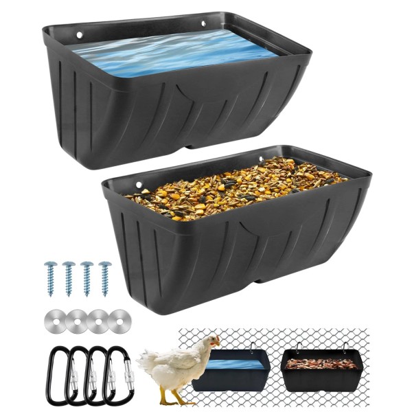 Hamyho Chicken Feeder, 2 Pack, Poultry Feeders and Waterers, Hanging