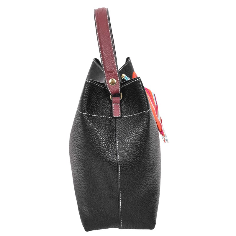 Womens Faux Leather Handbag Shoulder Tote with Cosmetics Bag Willow