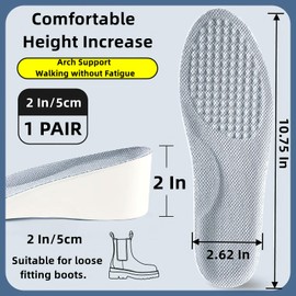 Heel Lifts Shoe Height Inserts for Men,Height Boosters,Even Up Shoe Leveler Women,Heel Lifts for Achilles Tendonitis Leg Length Discrepancy,Orthopedic High Pads for Men,(10.75''Lx2''UP) (1 Pair)