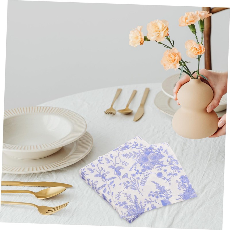 CHILDWEET Leaf Printed Napkins Soft Household Napkins for Parties Weddings