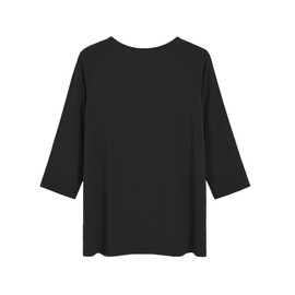 Latuza Women's Viscose Pajama Tops Crewneck 3/4 Sleeves Sleep Tee M Black