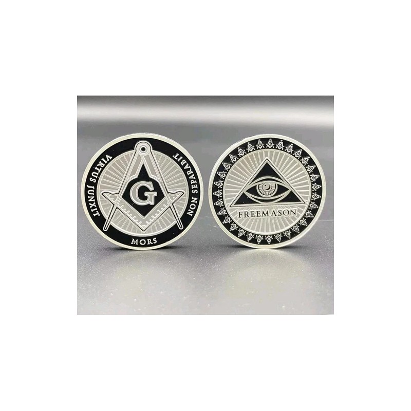 Masonic Symbols Silver Coin Freemasonry Challenge Coin Collectibles Masonic