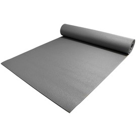 YogaAccessories 1/4" Thick High-Density Deluxe Non-Slip Exercise Pilates & Yoga Mat, Gray
