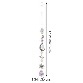 yueton 1 Pack Imitation Crystal Suncatcher Hanging Sun Moon Star Drop Pendant Prism Ball Pendant Rainbow Maker for Window, Garden, Car Interior Decoration