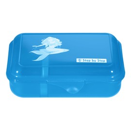 Step by Step Mermaid Lola Blue Lunch Box with Divider and Click Lock Dishwasher Safe BPA Free School Nursery 0.9L