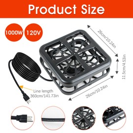 NamcheBarwa 1000 Watts Floating Outdoor Pond Heater,Pond Heaters for Outdoor Ponds with Fish,Thermostatic Control Horse Water Heater with LED Indicator,Large Stock Tank De-Icer for Outdoor Winter