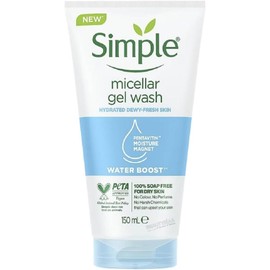 Simple - Gel de limpieza facial micelar Water Boost, para piel sensible, 5 onzas