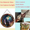 Payutou Black Cat Stained Glass Panels,Stained Glass for Windows for