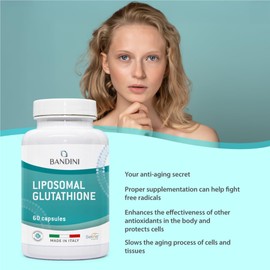 Bandini® Liposomal Glutathione Reduced | L-Glutathion Setria® - Better Absorption, Antioxidant, Detox & Anti Aging for Optimal Cell Protection | Non-GMO, 100% Vegan | 2-Month Supply – 60 Capsules