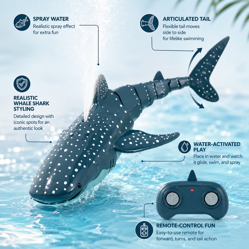 RC Shark Water Toy for Kids’ Pool Play – Remote