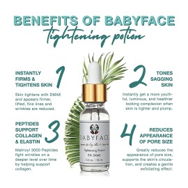Babyface Skin Tightening Serum STRONG 8% DMAE Matrixyl Large Pores Pore Sagging