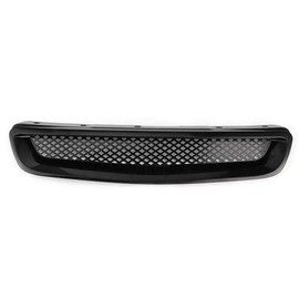 KIMISS Front Hood Bumper Grille Intake Mesh ABS Black Grill Fits for Honda Civic 1999-2000