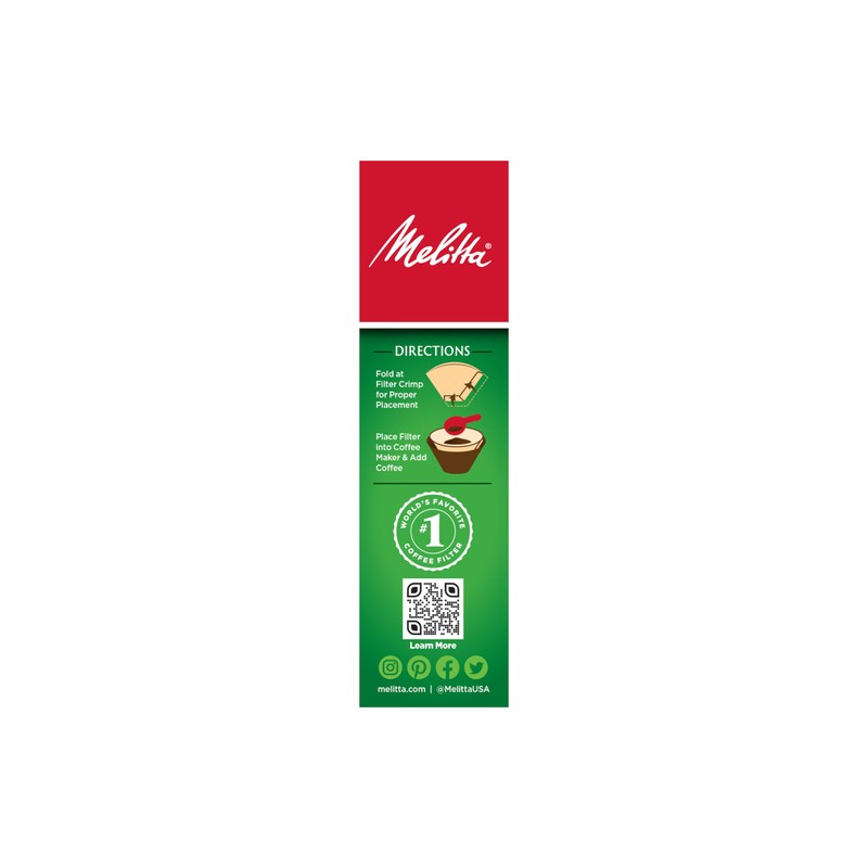 Melitta Filtros de café cono #4, marrón natural, 100 unidades