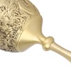 Hand Call Bell 4.7in Long Pure Brass Exquisite Carved Pattern