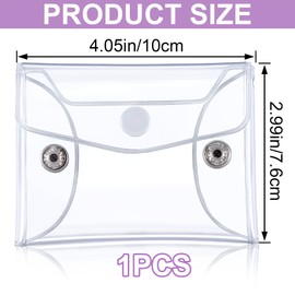 HINZIC Transparent Makeup Bag, Small Waterproof PVC Cosmetic Pouch Case, Multifunctional Clear Travel Organizer with Snap Closure for Lipstick Facial Cleanser Shampoo Stationery Storage