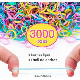3000 Pcs Ligas para Cabello Niña con 6 Pcs Herramienta para Quitar Coletas Cortadores, Ligas Cabello Niña, Ligas para Cabello Bebe, Gomas Elásticas para el Pelo, Cortadores de Banda Elástica para el Pelo, Quitapeladuras de Pony, Lazos de Goma, Bandas Lazo