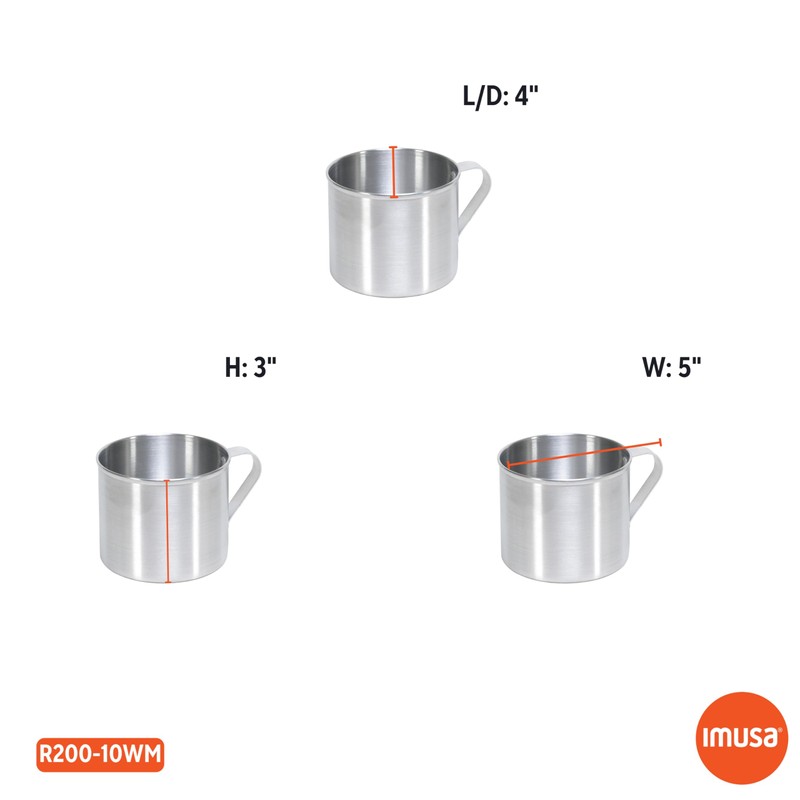 IMUSA USA R200-10WM Aluminum Mug for Stovetop Use or Camping