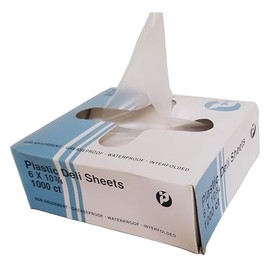 Damroos 6" x 10 3/4" Deli Paper Sheets for Food, Disposable Freezer Sheets, Pack of 1000 Interfolded Clear Plastic Wrap Sheets, Greaseproof, Waterproof, Non-Absorbent Bakery Sheets