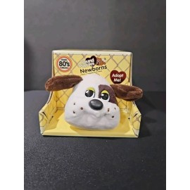 Hasbro New 2021 Pound Puppies Newborn Brown and White 7" Plush Removable Diaper
