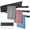 Towel Rail Black with 3 Arms No Drilling Towel Rail