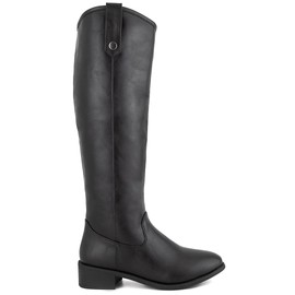 LONDON FOG Womens Irie Riding Boot, Regular and Wide Calf colors available Black 6.5