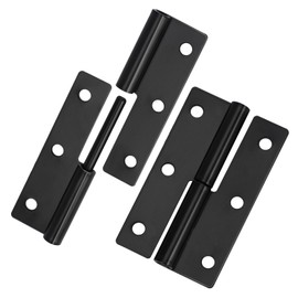 2 PCS Black Lift Off Hinge 2.5Inch Stainless Steel Detachable Small Lift Off Hinges Left Handed Slip Joint Flag Hinges Rising Butt Door Hinges