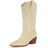 iiimmu Cowgirl Tall Boots Pointed Toe and Block Heel Cowboy
