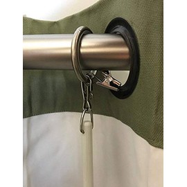 Fabrics and Drapes - 36 Inch - 4 Pack - Home Fashions White Fiberglass Universal Grommet Drapery Rod Wands - with Your Choice of Ring Finish Pewter- Style #G30B