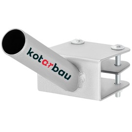 KOTARBAU® Flag Holder 1 Compartment for a Flag Pole Mounting on Balustrade 170 mm Powder Coated Grey Flagpole Holder Flag Powder Coated Flag Pole