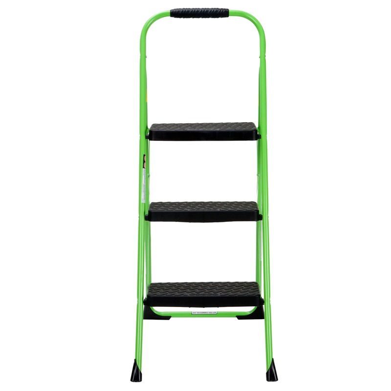COSCO 11408GNF1E, Green Three Big Folding Step Stool with Rubber