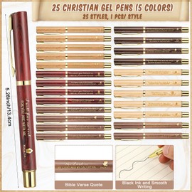 Feifeiya 25 Sets Christmas Christian Church Gifts Bulk 25 Bible Verse Gel Pens Religious 25 Silicone Wristband 25 Bible Emergency Numbers Bookmarks Sunday School Gift for Student Pastor Men Women