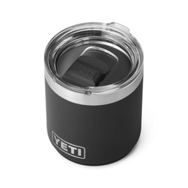 YETI Rambler Lowball, Vacuum Insulated Stainless Steel Stackable Lowball with MagSlider Lid, Black, 10 oz (296 ml)